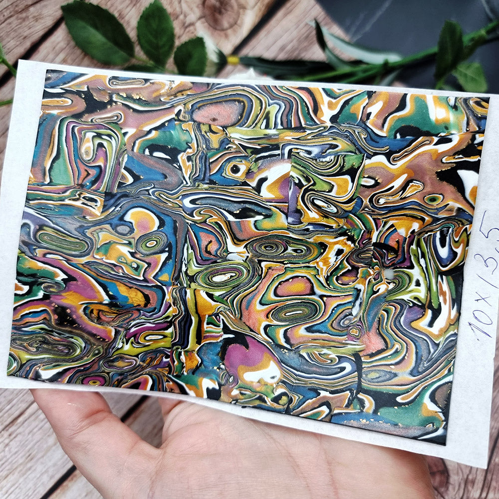 Unique Raw Polymer Clay Veneer - Oil Painting - 10x13.5cm