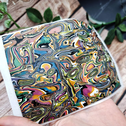 Unique Raw Polymer Clay Veneer - Oil Painting - 10x13.5cm