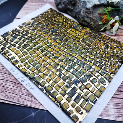 Unique Raw Polymer Clay Veneer - Labradorite Mosaic - 14x18cm