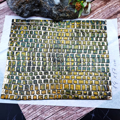 Unique Raw Polymer Clay Veneer - Labradorite Mosaic - 14x17cm