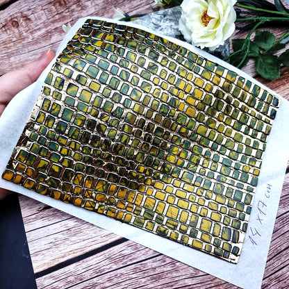 Unique Raw Polymer Clay Veneer - Labradorite Mosaic - 14x17cm