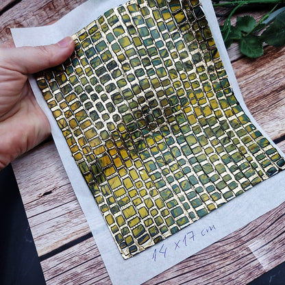 Unique Raw Polymer Clay Veneer - Labradorite Mosaic - 14x17cm