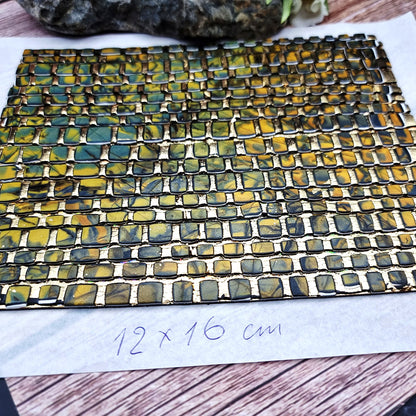 Unique Raw Polymer Clay Veneer - Labradorite Mosaic - 12x16cm