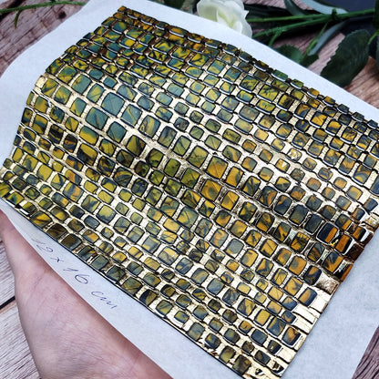Unique Raw Polymer Clay Veneer - Labradorite Mosaic - 12x16cm