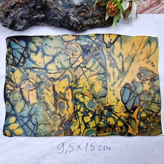 Unique Raw Polymer Clay Veneer - Labradorite Mosaic - 9.5x15cm