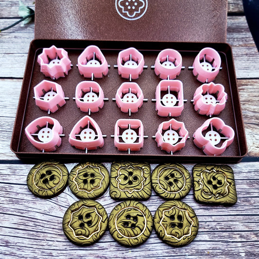 Buttons Toolkit Set 6: Imprint Pack - 15 Decorative Shapes for Embossed Buttons