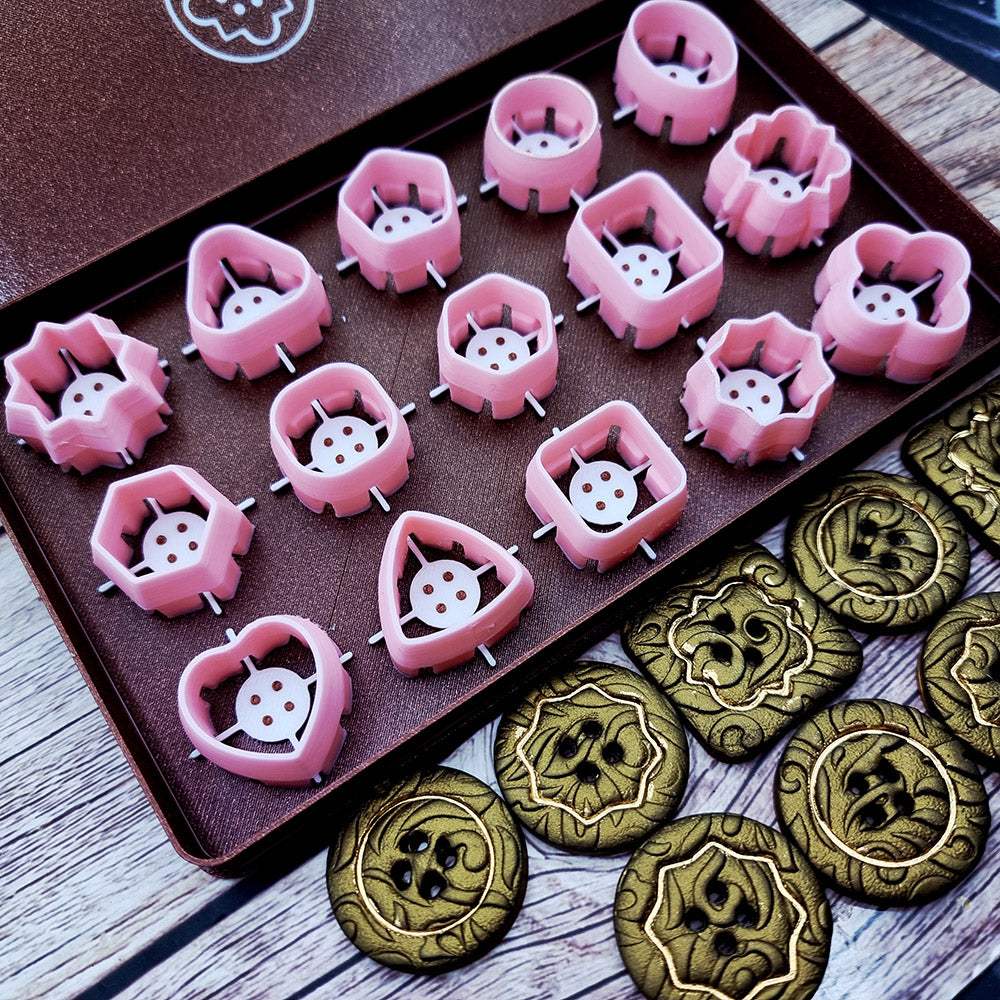Buttons Toolkit Set 6: Imprint Pack - 15 Decorative Shapes for Embossed Buttons