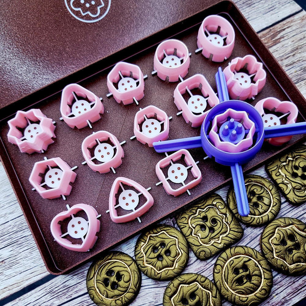 Buttons Toolkit Set 6: Imprint Pack - 15 Decorative Shapes for Embossed Buttons