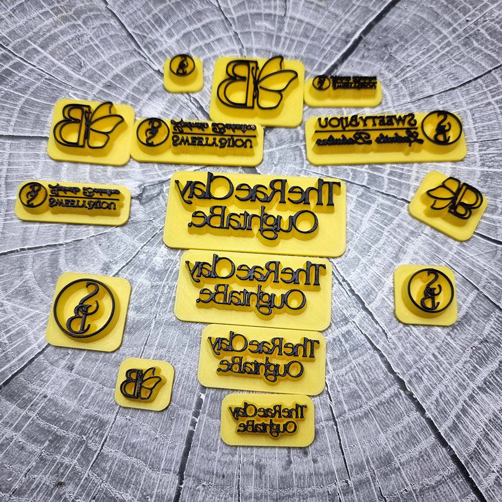 Custom Brand Stamp for Clay - Your Logo or Artwork in 4 Sizes - Set of 4 Stamps