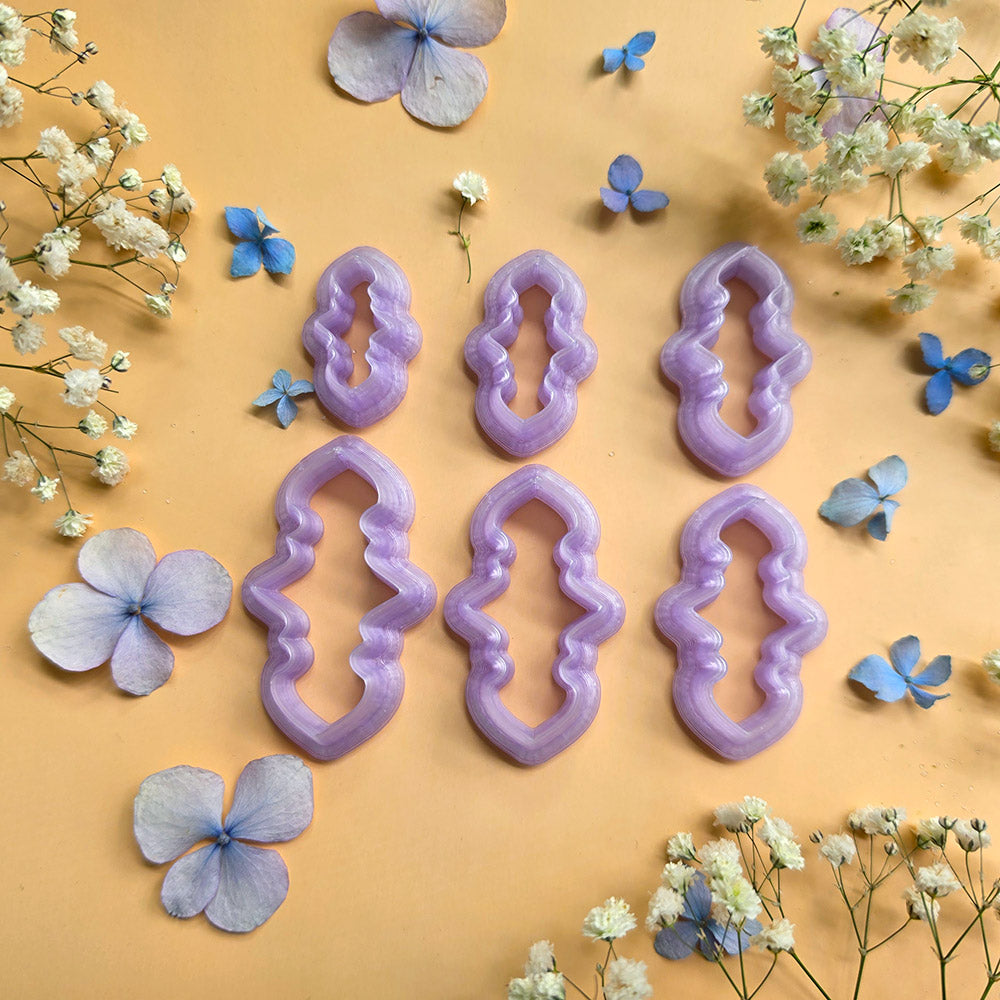 Clear resin pendant bail cutters for polymer clay, complete bundle of all 16 shapes in 6 sizes each