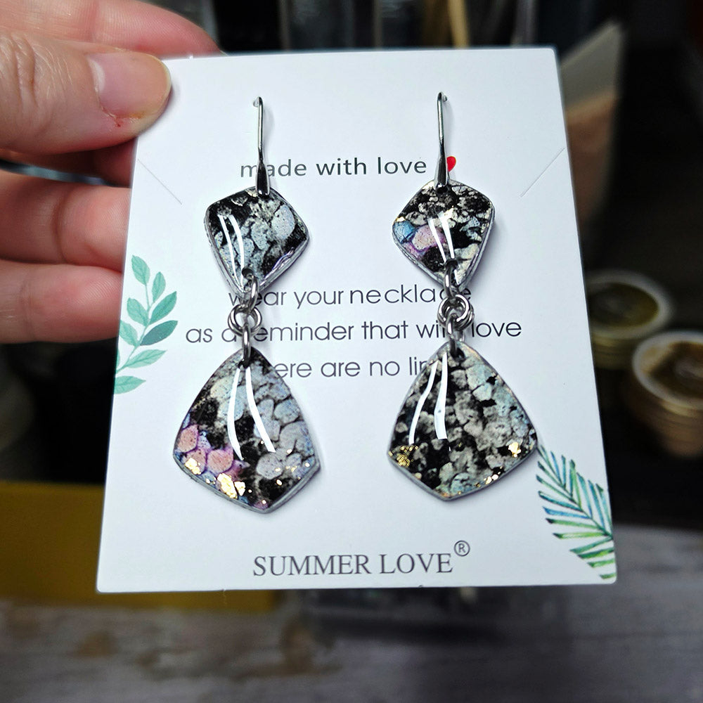 Silver Mosaic Earrings