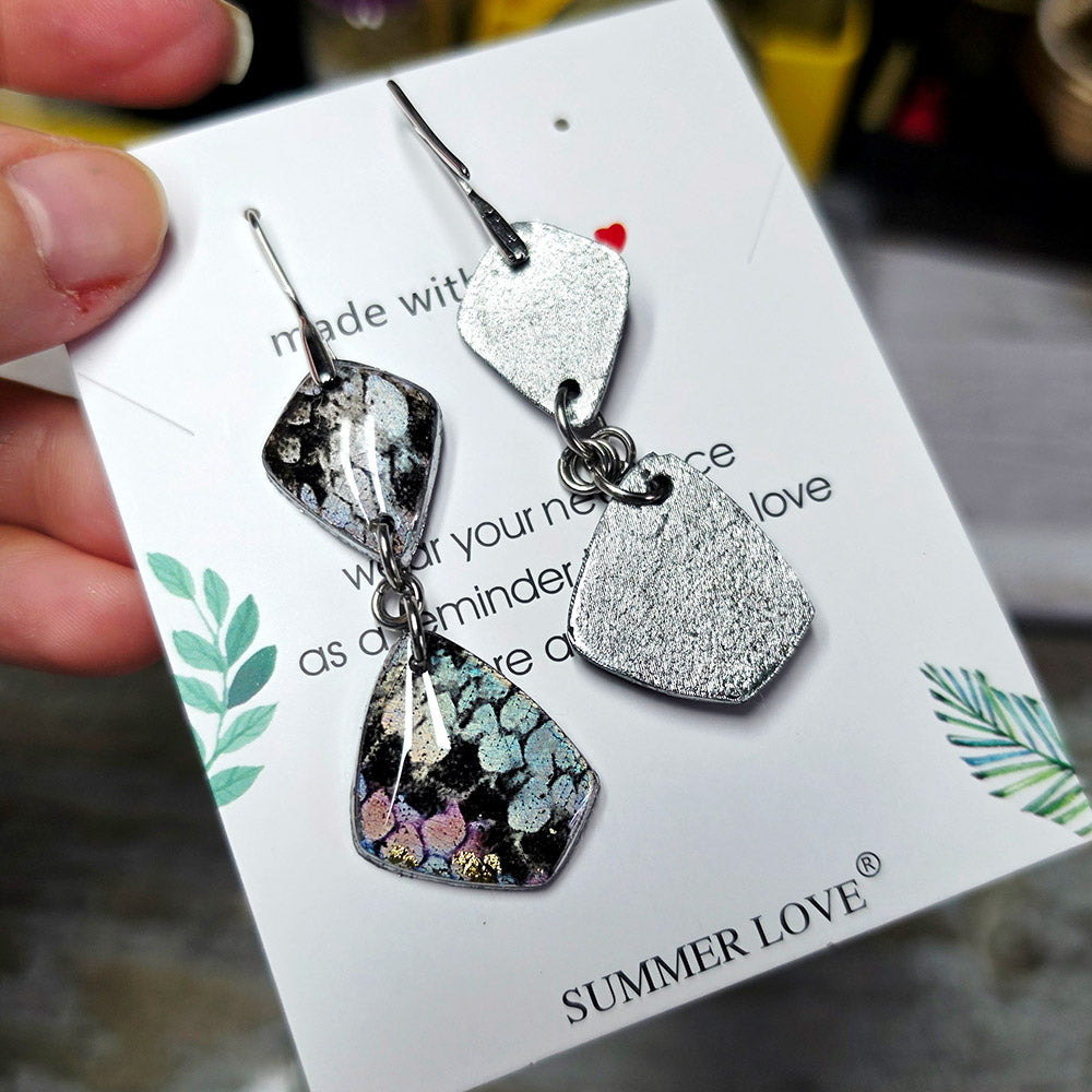 Silver Mosaic Earrings