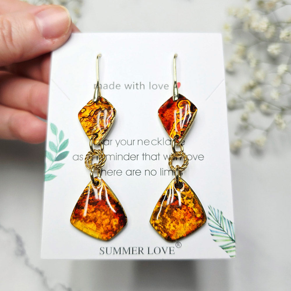 Amber Shards Earrings