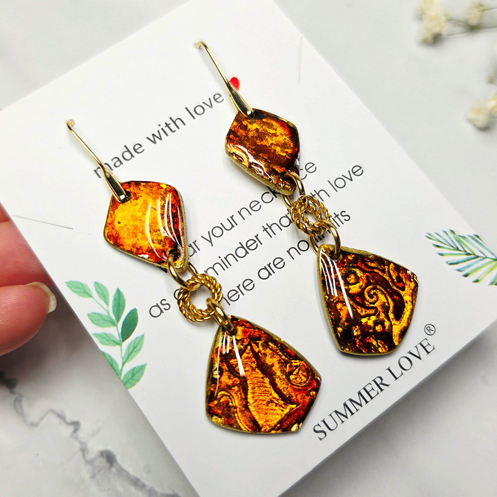 Mystic Amber Cat Earrings
