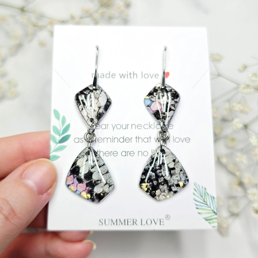 Silver Mosaic Earrings