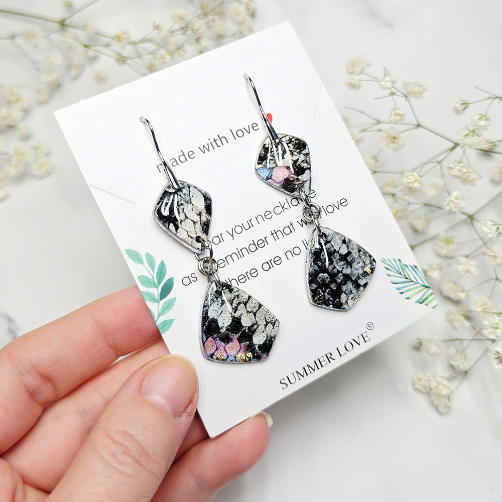 Silver Mosaic Earrings