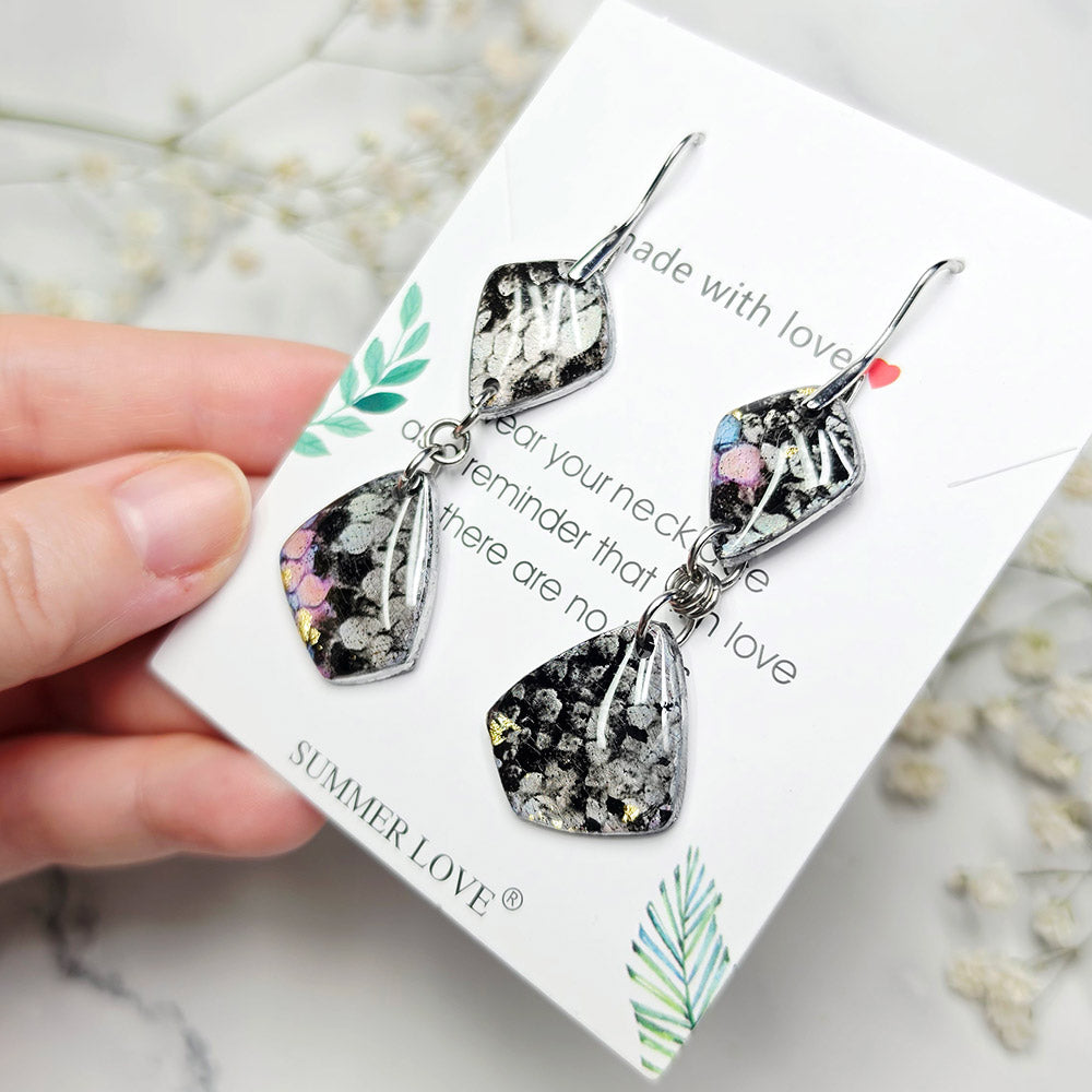 Silver Mosaic Earrings