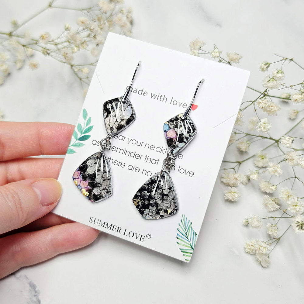 Silver Mosaic Earrings