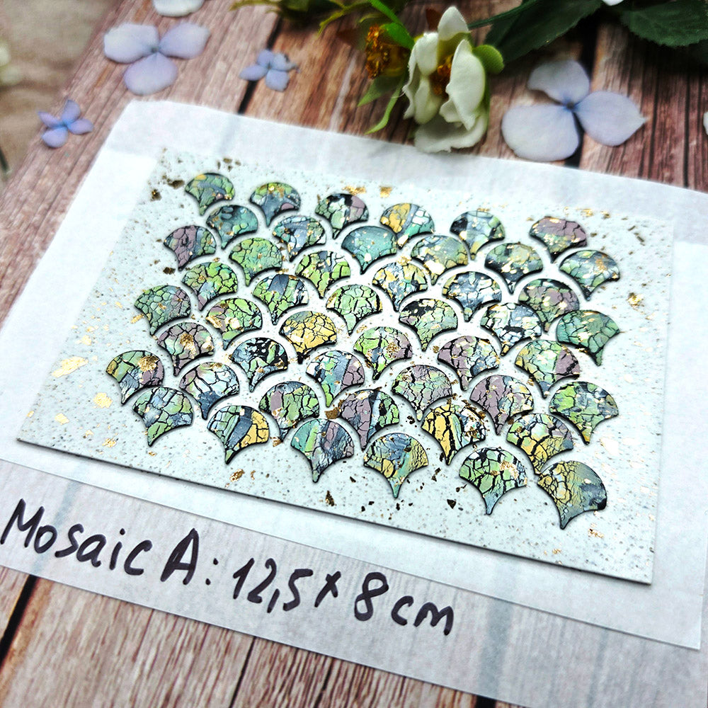 Raw polymer clay veneer sheet, Crackled Mermaid Scales