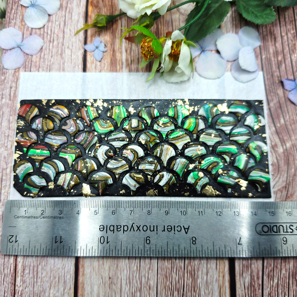 Raw polymer clay veneer sheet, Emerald Stone Mosaic