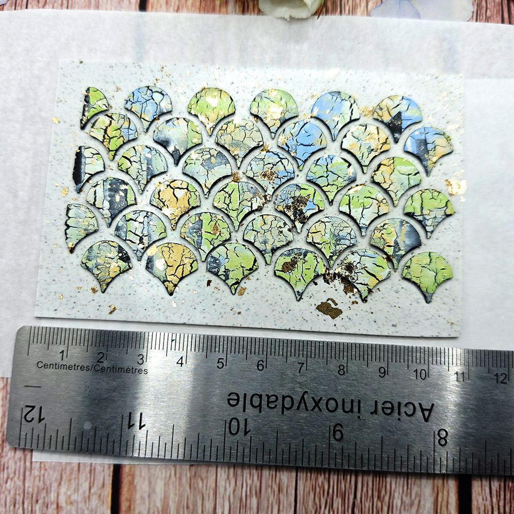 Raw polymer clay veneer sheet, Sea Glass Crackle Mosaic
