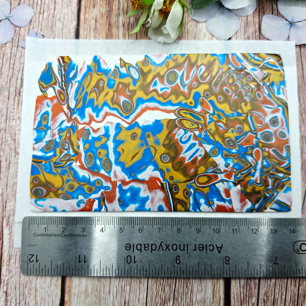 Raw polymer clay veneer sheet, Golden Coast Mokume Gane