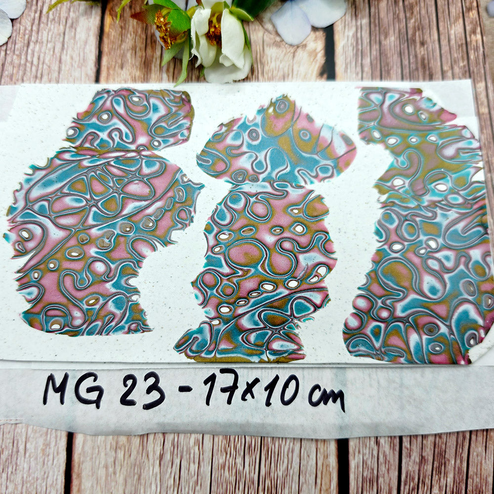 Raw polymer clay veneer sheet, Rose Quartz Currents