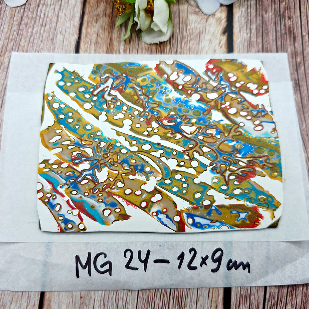 Raw polymer clay veneer sheet, Golden Tide Pool