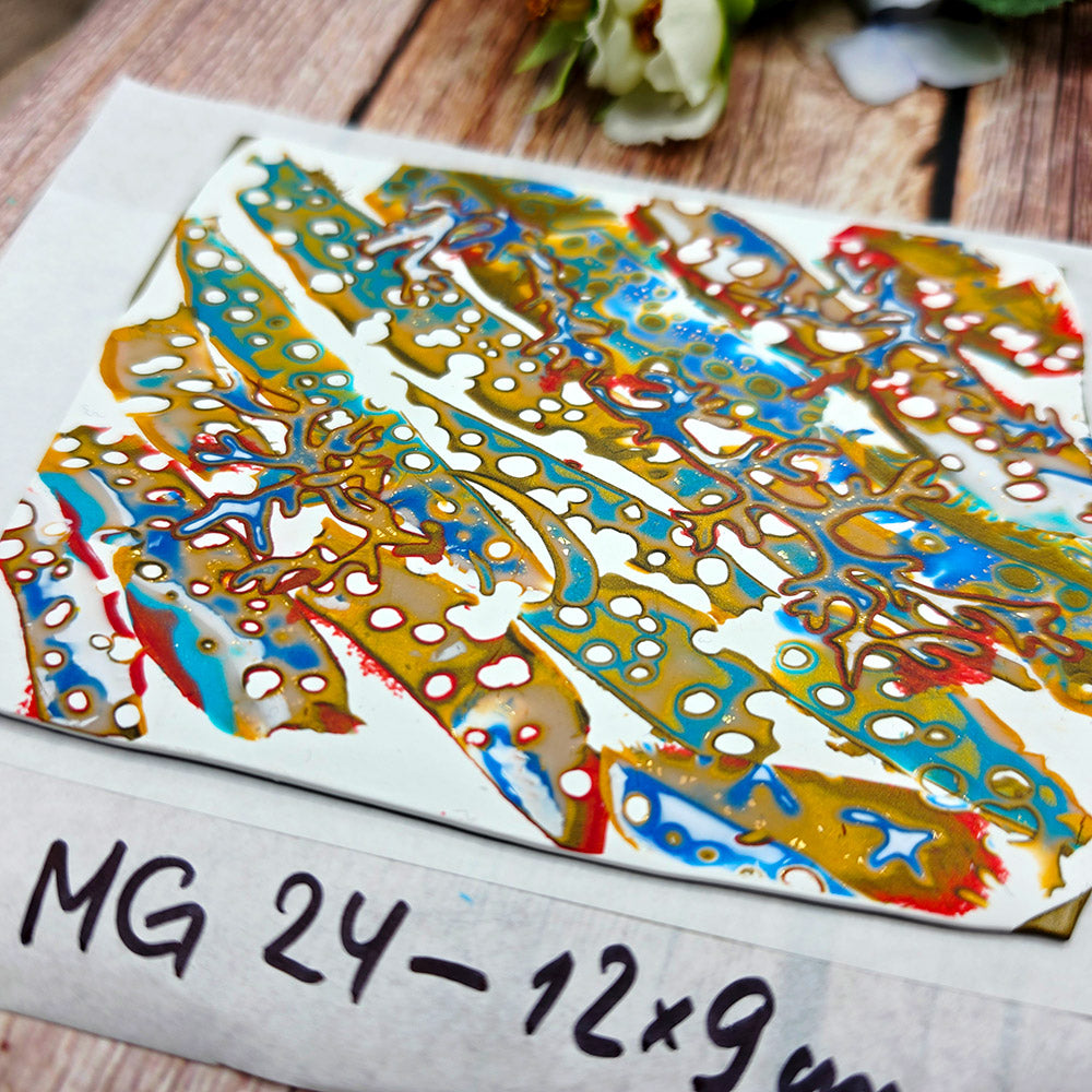 Raw polymer clay veneer sheet, Golden Tide Pool