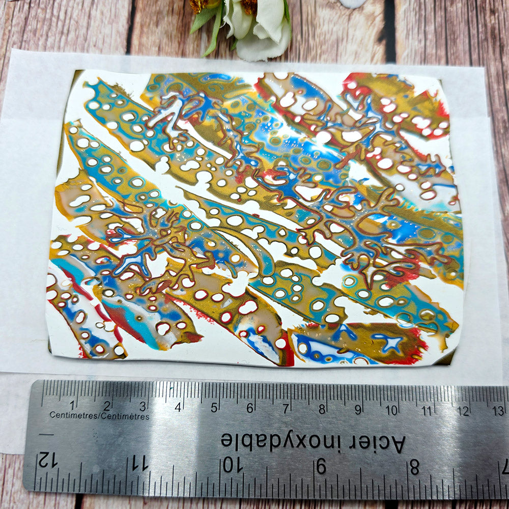 Raw polymer clay veneer sheet, Golden Tide Pool