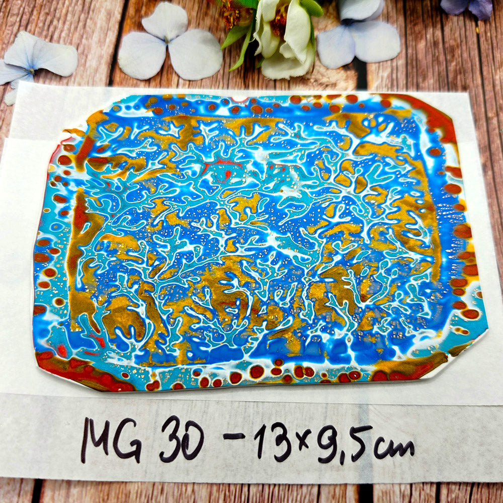 Raw polymer clay veneer sheet, Caribbean Gold Reef