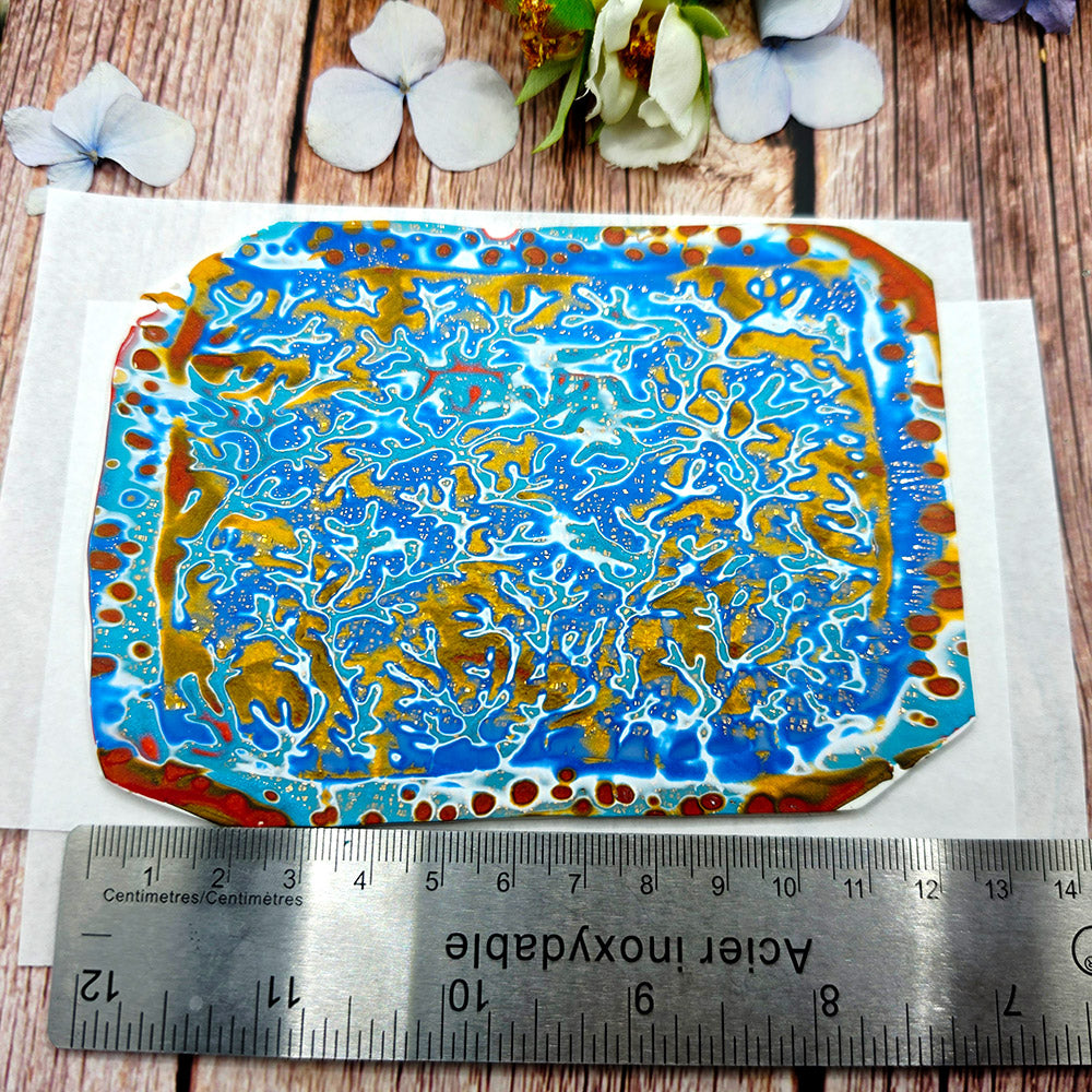 Raw polymer clay veneer sheet, Caribbean Gold Reef