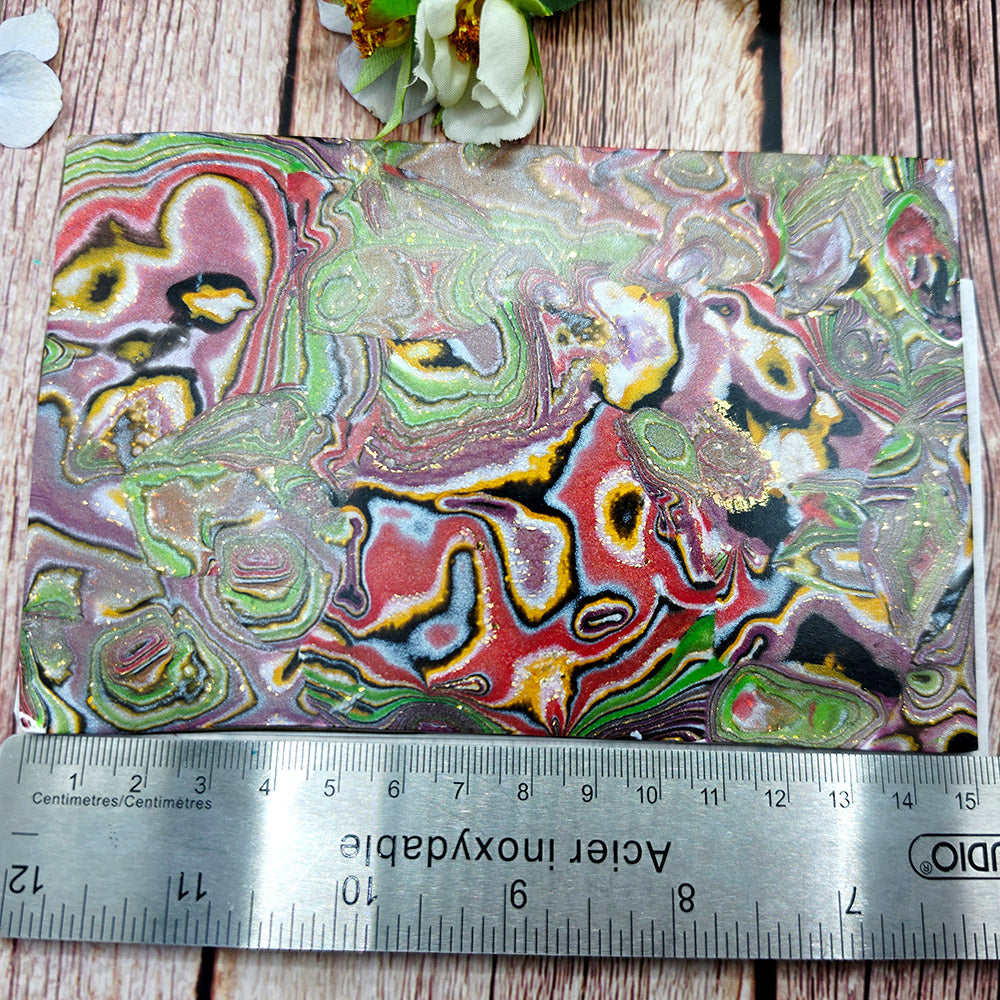 Raw polymer clay veneer sheet, Wild Meadow