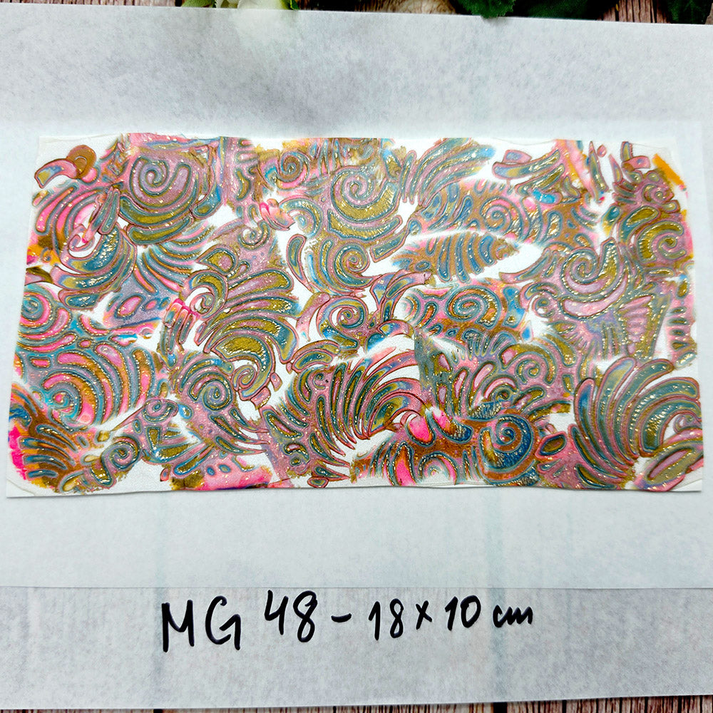 Raw polymer clay veneer sheet, Rose Gold Ocean Swirls