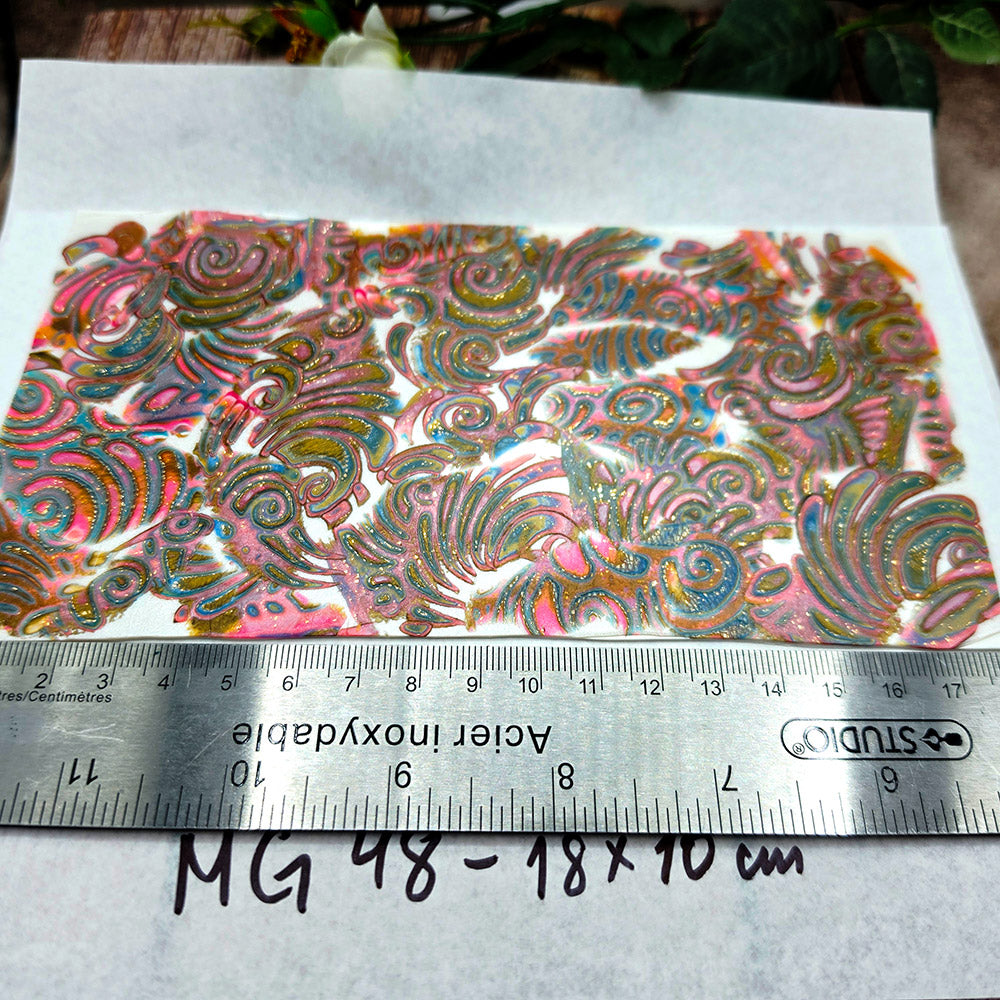 Raw polymer clay veneer sheet, Rose Gold Ocean Swirls