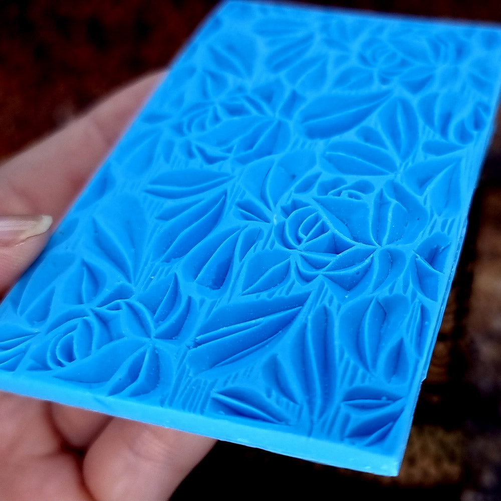 Roses and Leafs Pattern Small Silicone Texture