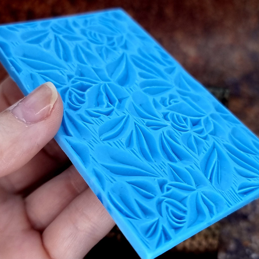 Roses and Leafs Pattern Small Silicone Texture