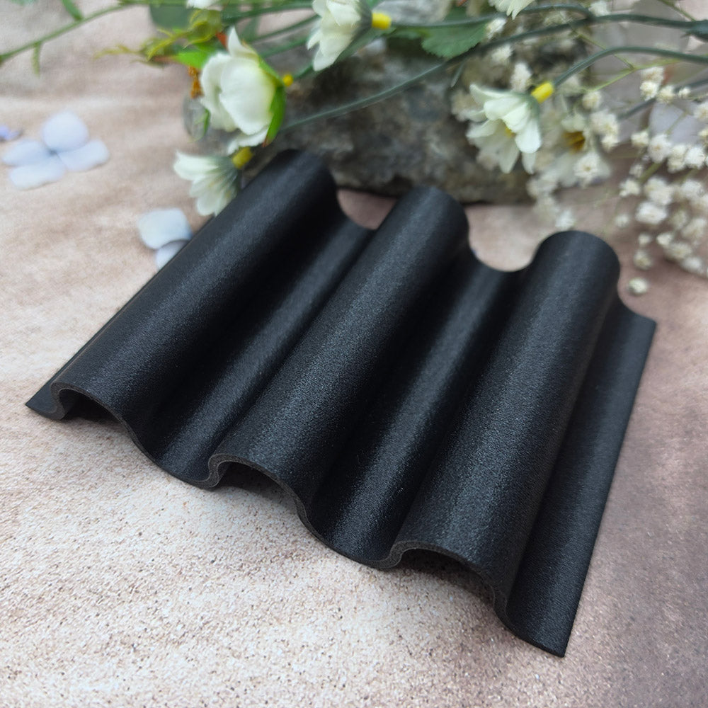 Black Small Round Waves domed baking base for polymer clay