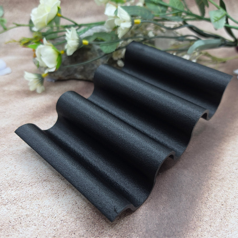 Black Small Round Waves domed baking base for polymer clay
