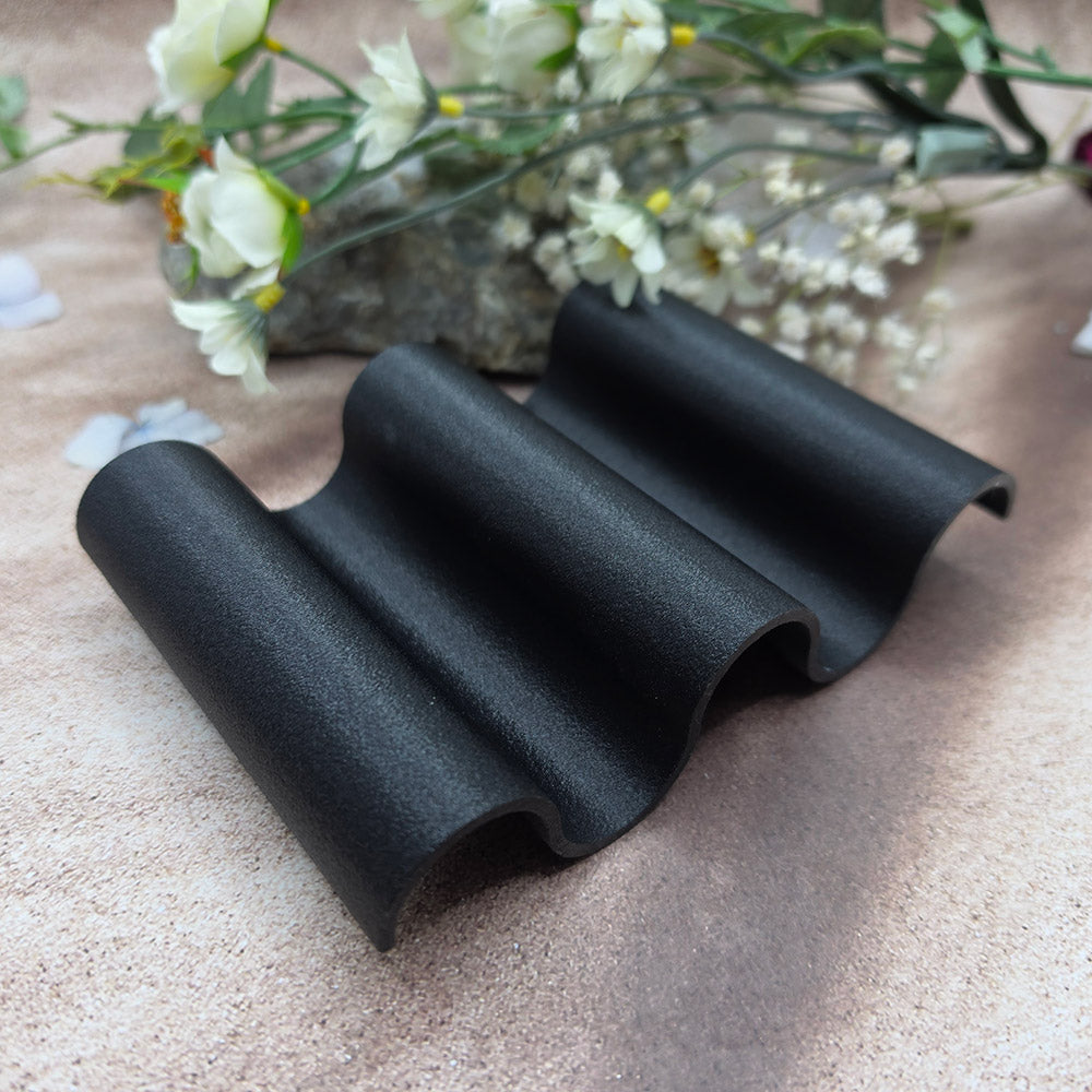 Black Large Round Waves domed baking base for polymer clay