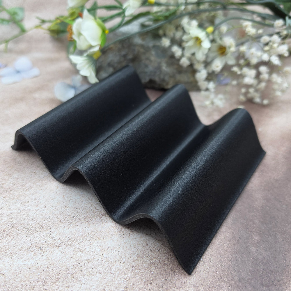 Black Sharp Waves domed baking base for polymer clay