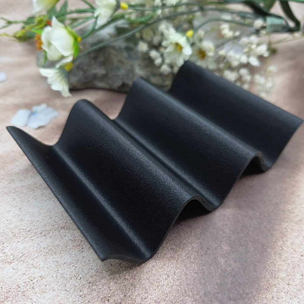 Black Sharp Waves domed baking base for polymer clay