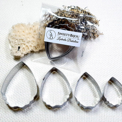 Cutter (4pcs) For Polymer Clay "Peony Petal"