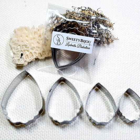 Cutter (4pcs) For Polymer Clay "Peony Petal"