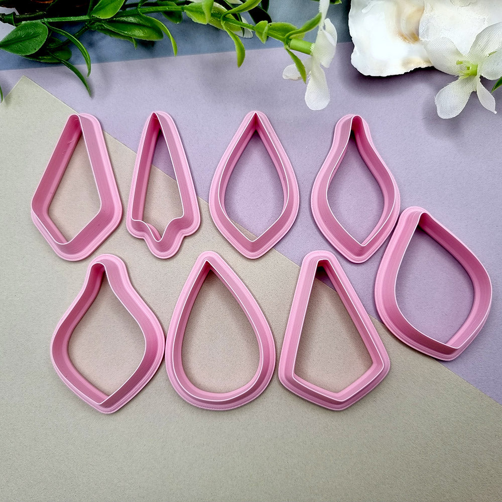 8pcs Earrings Cutters Set #1, Polymer Clay Cutters, Clay Cutters for Polymer Clay Jewelry Plastic Cutters SweetyBijou Tools   
