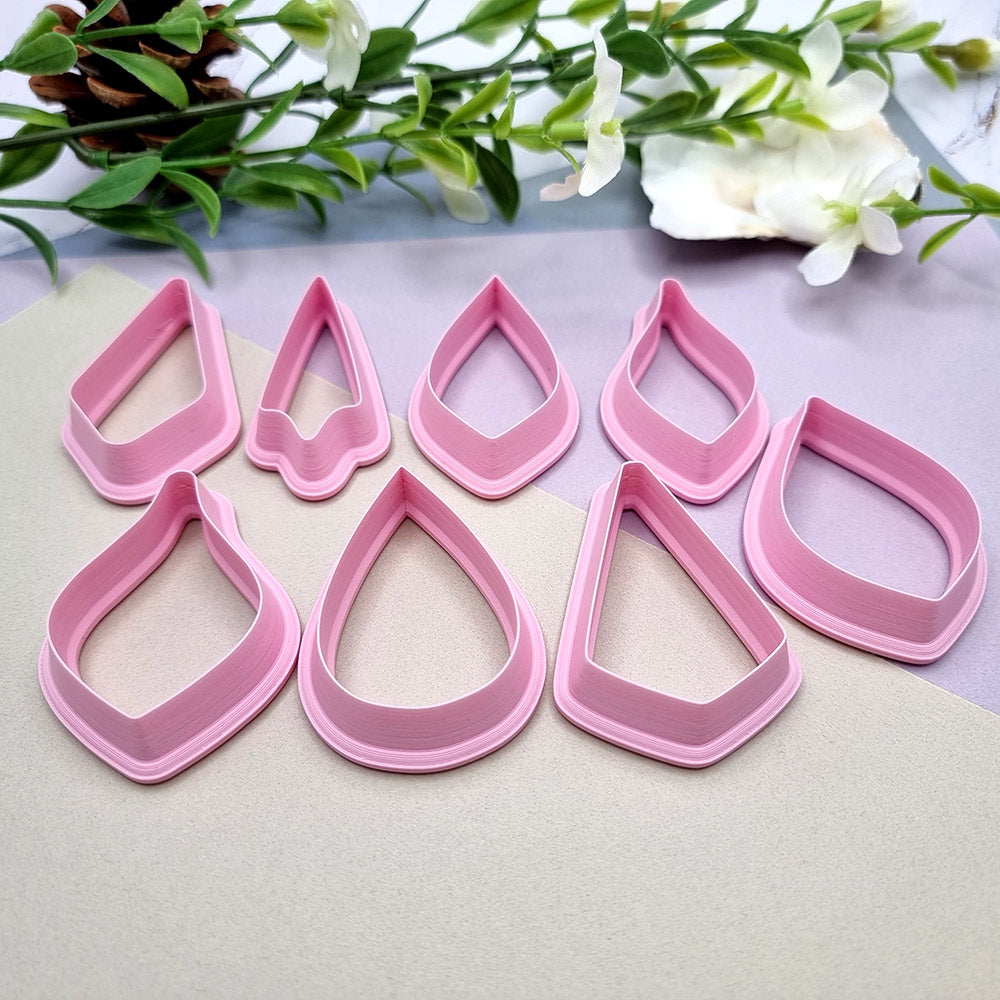 8pcs Earrings Cutters Set #1, Polymer Clay Cutters, Clay Cutters for Polymer Clay Jewelry Plastic Cutters SweetyBijou Tools   