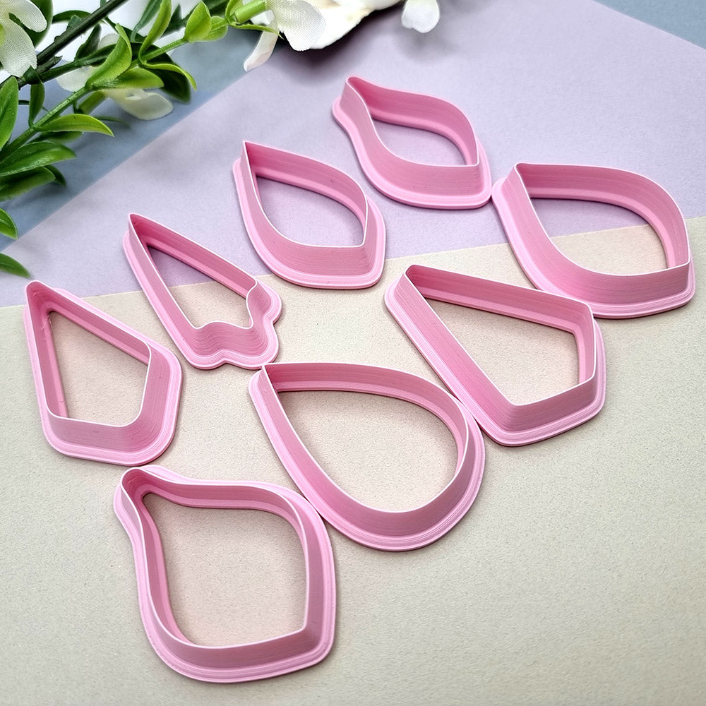 8pcs Earrings Cutters Set #1, Polymer Clay Cutters, Clay Cutters for Polymer Clay Jewelry Plastic Cutters SweetyBijou Tools   