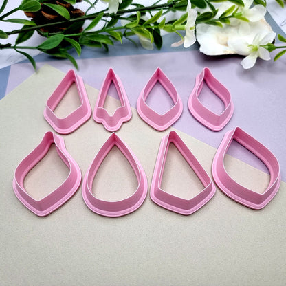 8pcs Earrings Cutters Set #1, Polymer Clay Cutters, Clay Cutters for Polymer Clay Jewelry Plastic Cutters SweetyBijou Tools   