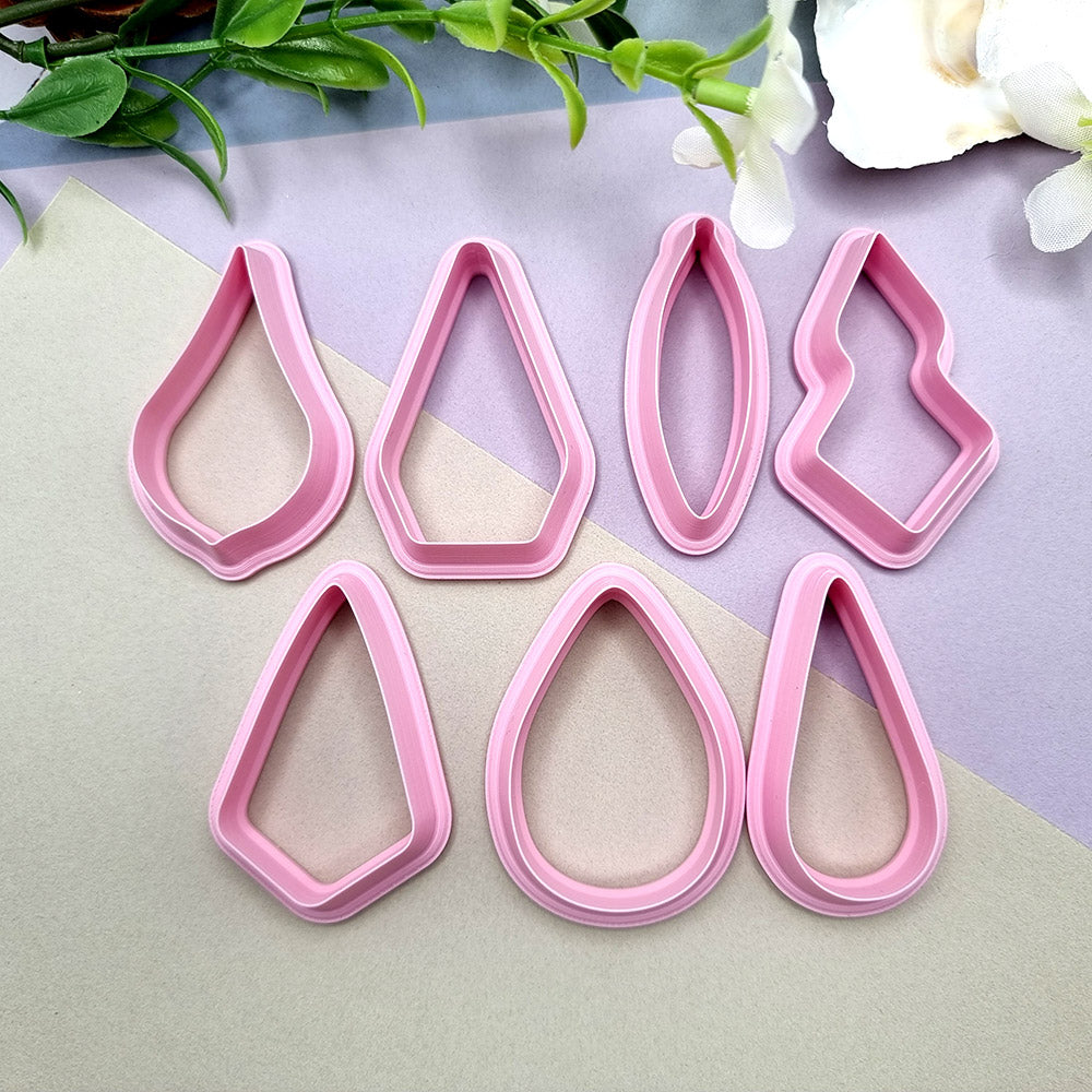 7pcs Earrings Cutters Set #2, Polymer Clay Cutters, Clay Cutters for Polymer Clay Jewelry Plastic Cutters SweetyBijou Tools   