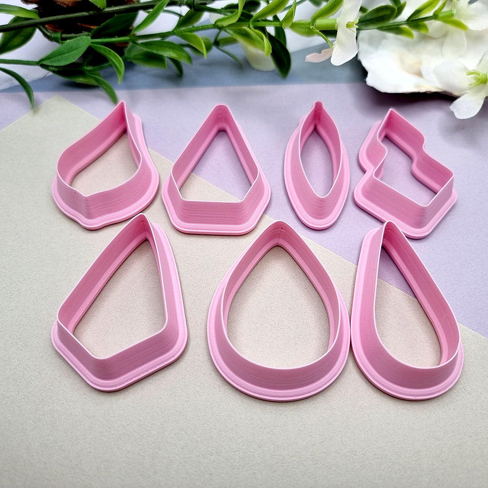 7pcs Earrings Cutters Set #2, Polymer Clay Cutters, Clay Cutters for Polymer Clay Jewelry Plastic Cutters SweetyBijou Tools   